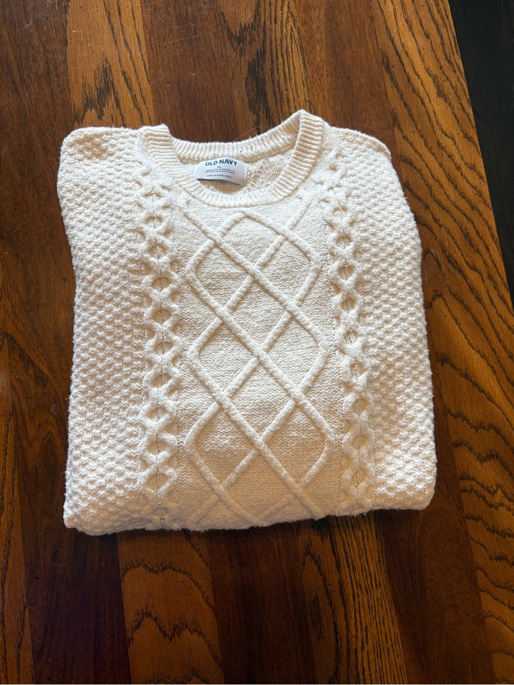 Old Navy Cream Cable-Texture Crewneck Sweater